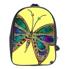 Butterfly Mosaic Yellow Colorful School Bags (xl)  by Amaryn4rt