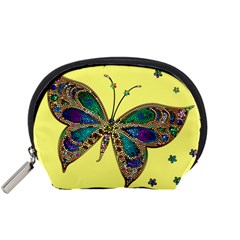 Butterfly Mosaic Yellow Colorful Accessory Pouches (small)  by Amaryn4rt