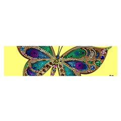 Butterfly Mosaic Yellow Colorful Satin Scarf (oblong) by Amaryn4rt