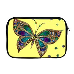 Butterfly Mosaic Yellow Colorful Apple Macbook Pro 17  Zipper Case by Amaryn4rt