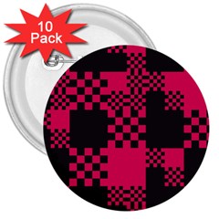 Cube Square Block Shape Creative 3  Buttons (10 Pack) 