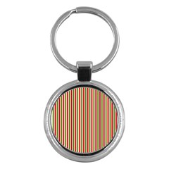 Pattern Background Red White Green Key Chains (round)  by Amaryn4rt