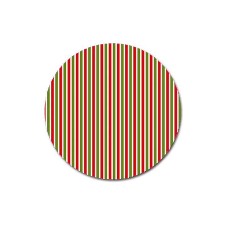 Pattern Background Red White Green Magnet 3  (Round)