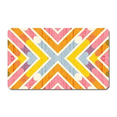 Line Pattern Cross Print Repeat Magnet (rectangular) by Amaryn4rt