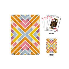 Line Pattern Cross Print Repeat Playing Cards (mini)  by Amaryn4rt