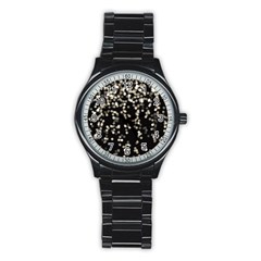 Christmas Bokeh Lights Background Stainless Steel Round Watch by Amaryn4rt