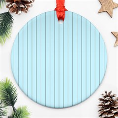 Stripes Striped Turquoise Ornament (round)  by Amaryn4rt