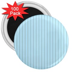 Stripes Striped Turquoise 3  Magnets (100 Pack)