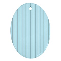 Stripes Striped Turquoise Oval Ornament (two Sides) by Amaryn4rt