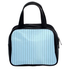 Stripes Striped Turquoise Classic Handbags (2 Sides) by Amaryn4rt