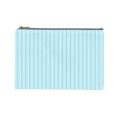 Stripes Striped Turquoise Cosmetic Bag (large)  by Amaryn4rt