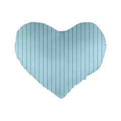 Stripes Striped Turquoise Standard 16  Premium Heart Shape Cushions by Amaryn4rt