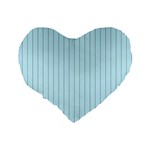 Stripes Striped Turquoise Standard 16  Premium Heart Shape Cushions Back