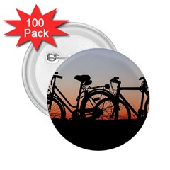 Bicycles Wheel Sunset Love Romance 2 25  Buttons (100 Pack)  by Amaryn4rt