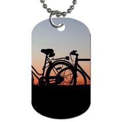 Bicycles Wheel Sunset Love Romance Dog Tag (two Sides) by Amaryn4rt