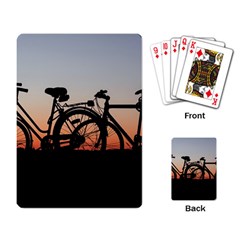 Bicycles Wheel Sunset Love Romance Playing Card by Amaryn4rt