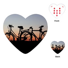 Bicycles Wheel Sunset Love Romance Playing Cards (heart)  by Amaryn4rt