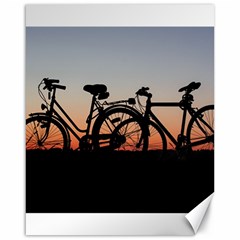 Bicycles Wheel Sunset Love Romance Canvas 16  X 20   by Amaryn4rt