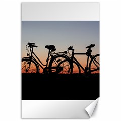 Bicycles Wheel Sunset Love Romance Canvas 24  X 36  by Amaryn4rt