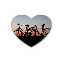 Bicycles Wheel Sunset Love Romance Heart Coaster (4 Pack)  by Amaryn4rt