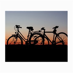 Bicycles Wheel Sunset Love Romance Small Glasses Cloth (2-side) by Amaryn4rt