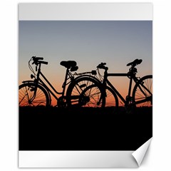 Bicycles Wheel Sunset Love Romance Canvas 11  X 14   by Amaryn4rt