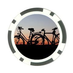 Bicycles Wheel Sunset Love Romance Poker Chip Card Guards by Amaryn4rt