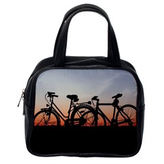 Bicycles Wheel Sunset Love Romance Classic Handbags (one Side) by Amaryn4rt