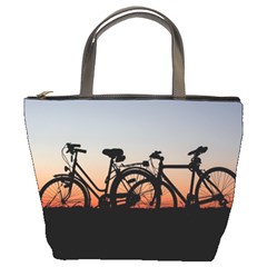 Bicycles Wheel Sunset Love Romance Bucket Bags by Amaryn4rt