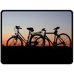 Bicycles Wheel Sunset Love Romance Fleece Blanket (large)  by Amaryn4rt