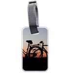 Bicycles Wheel Sunset Love Romance Luggage Tags (Two Sides) Back