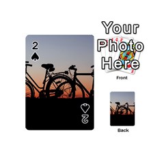 Bicycles Wheel Sunset Love Romance Playing Cards 54 (mini)  by Amaryn4rt