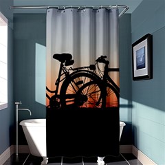 Bicycles Wheel Sunset Love Romance Shower Curtain 36  X 72  (stall)  by Amaryn4rt