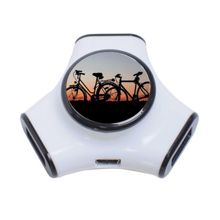 Bicycles Wheel Sunset Love Romance 3-Port USB Hub