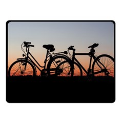 Bicycles Wheel Sunset Love Romance Double Sided Fleece Blanket (small)  by Amaryn4rt