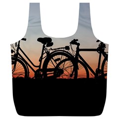 Bicycles Wheel Sunset Love Romance Full Print Recycle Bags (l)  by Amaryn4rt