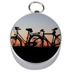 Bicycles Wheel Sunset Love Romance Silver Compasses by Amaryn4rt