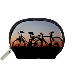 Bicycles Wheel Sunset Love Romance Accessory Pouches (small)  by Amaryn4rt