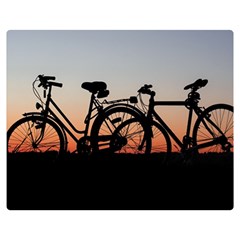 Bicycles Wheel Sunset Love Romance Double Sided Flano Blanket (medium)  by Amaryn4rt