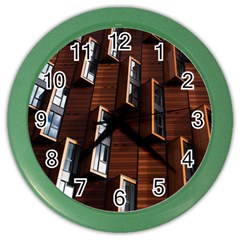 Abstract Architecture Building Business Color Wall Clocks by Amaryn4rt