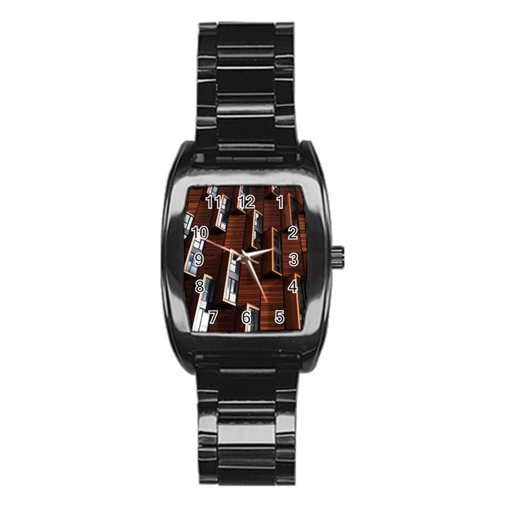 Abstract Architecture Building Business Stainless Steel Barrel Watch