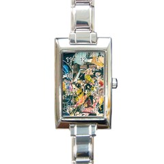 Art Graffiti Abstract Vintage Lines Rectangle Italian Charm Watch by Amaryn4rt