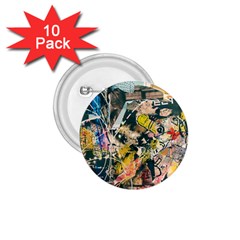 Art Graffiti Abstract Vintage Lines 1 75  Buttons (10 Pack) by Amaryn4rt