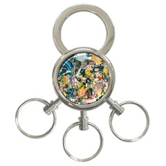 Art Graffiti Abstract Vintage Lines 3-ring Key Chains by Amaryn4rt