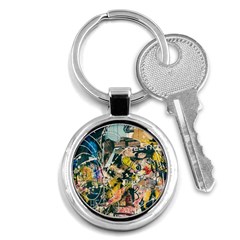 Art Graffiti Abstract Vintage Lines Key Chains (round)  by Amaryn4rt