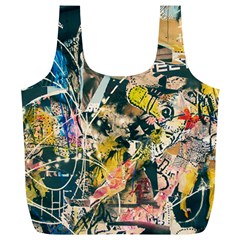 Art Graffiti Abstract Vintage Lines Full Print Recycle Bags (l)  by Amaryn4rt