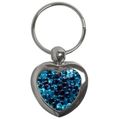 Blue Abstract Balls Spheres Key Chains (heart)  by Amaryn4rt