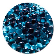 Blue Abstract Balls Spheres Magnet 5  (round) by Amaryn4rt