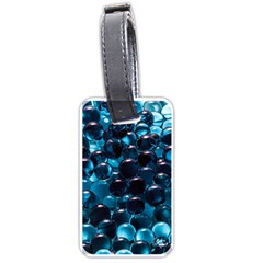 Blue Abstract Balls Spheres Luggage Tags (one Side)  by Amaryn4rt