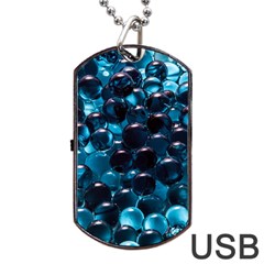 Blue Abstract Balls Spheres Dog Tag Usb Flash (one Side) by Amaryn4rt